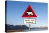 Polar Bear Warning Sign, Svalbard, Norway-Paul Souders-Stretched Canvas