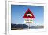 Polar Bear Warning Sign, Svalbard, Norway-Paul Souders-Framed Photographic Print