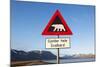 Polar Bear Warning Sign, Svalbard, Norway-Paul Souders-Mounted Photographic Print