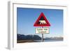 Polar Bear Warning Sign, Svalbard, Norway-Paul Souders-Framed Photographic Print