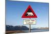 Polar Bear Warning Sign, Svalbard, Norway-Paul Souders-Mounted Photographic Print