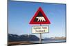 Polar Bear Warning Sign, Svalbard, Norway-Paul Souders-Mounted Photographic Print