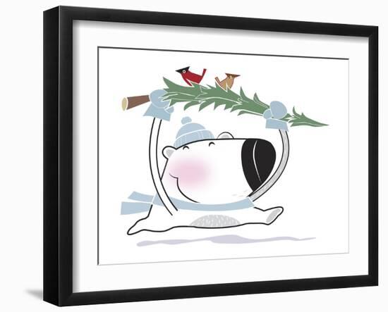 Polar Bear Xmas Tree ALb-Margaret Wilson-Framed Giclee Print