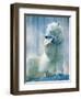 Polar bear yawning in zoo enclosure-Herbert Kehrer-Framed Photographic Print