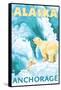 Polar Bears & Cub, Anchorage, Alaska-Lantern Press-Framed Stretched Canvas