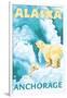 Polar Bears & Cub, Anchorage, Alaska-Lantern Press-Framed Art Print