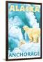 Polar Bears & Cub, Anchorage, Alaska-Lantern Press-Framed Art Print