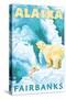 Polar Bears & Cub, Fairbanks, Alaska-Lantern Press-Stretched Canvas