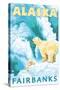 Polar Bears & Cub, Fairbanks, Alaska-Lantern Press-Stretched Canvas