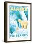 Polar Bears & Cub, Fairbanks, Alaska-Lantern Press-Framed Art Print