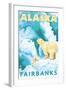 Polar Bears & Cub, Fairbanks, Alaska-Lantern Press-Framed Art Print