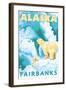 Polar Bears & Cub, Fairbanks, Alaska-Lantern Press-Framed Art Print