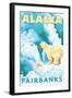 Polar Bears & Cub, Fairbanks, Alaska-Lantern Press-Framed Art Print