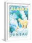 Polar Bears & Cub, Juneau, Alaska-Lantern Press-Framed Art Print