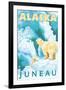 Polar Bears & Cub, Juneau, Alaska-Lantern Press-Framed Art Print