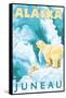Polar Bears & Cub, Juneau, Alaska-Lantern Press-Framed Stretched Canvas