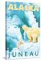 Polar Bears & Cub, Juneau, Alaska-Lantern Press-Stretched Canvas