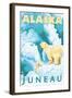 Polar Bears & Cub, Juneau, Alaska-Lantern Press-Framed Art Print