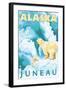 Polar Bears & Cub, Juneau, Alaska-Lantern Press-Framed Art Print