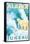 Polar Bears & Cub, Juneau, Alaska-Lantern Press-Framed Stretched Canvas