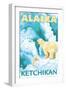 Polar Bears & Cub, Ketchikan, Alaska-Lantern Press-Framed Art Print