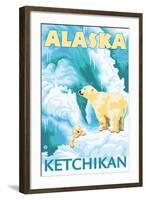 Polar Bears & Cub, Ketchikan, Alaska-Lantern Press-Framed Art Print