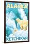 Polar Bears & Cub, Ketchikan, Alaska-Lantern Press-Framed Art Print
