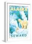 Polar Bears & Cub, Seward, Alaska-Lantern Press-Framed Art Print