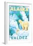 Polar Bears & Cub, Valdez, Alaska-Lantern Press-Framed Art Print