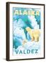 Polar Bears & Cub, Valdez, Alaska-Lantern Press-Framed Art Print