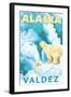 Polar Bears & Cub, Valdez, Alaska-Lantern Press-Framed Art Print