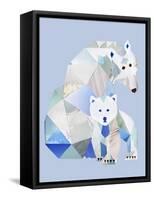Polar Bears Gray-Artpoptart-Framed Stretched Canvas