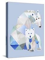Polar Bears Gray-Artpoptart-Stretched Canvas