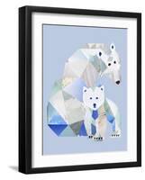 Polar Bears Gray-Artpoptart-Framed Giclee Print