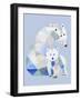 Polar Bears Gray-Artpoptart-Framed Giclee Print