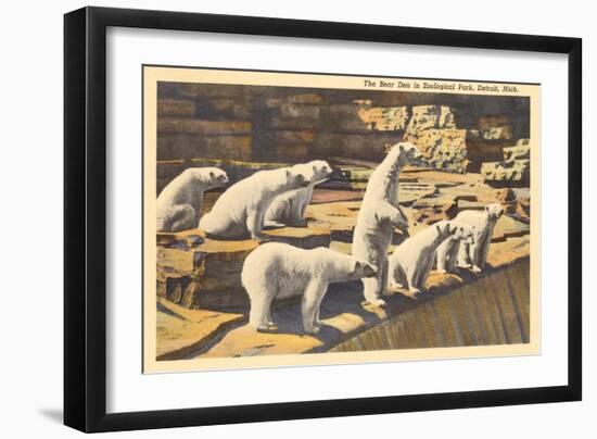 Polar Bears in Zoo, Detroit, Michigan-null-Framed Art Print