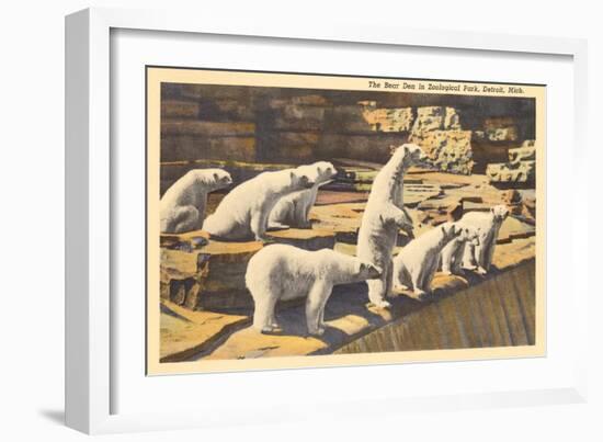 Polar Bears in Zoo, Detroit, Michigan-null-Framed Art Print