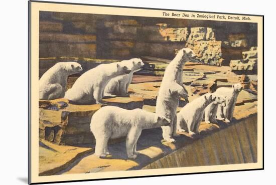 Polar Bears in Zoo, Detroit, Michigan-null-Mounted Art Print