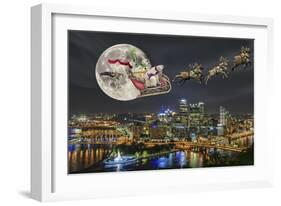 Polar bears over Pittsburgh-Liz Zernich-Framed Giclee Print