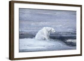 Polar Bears Watching for Seals at an Ice Hole, C1867-1910-John Macallan Swan-Framed Giclee Print