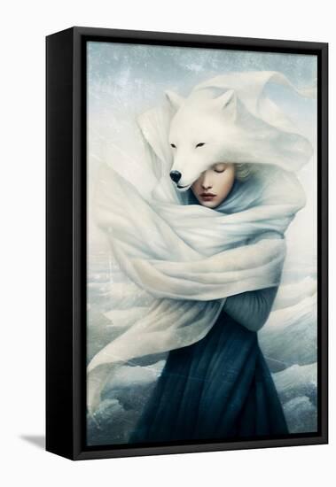 Polar Fox Spirit-Paula Belle Flores-Framed Stretched Canvas