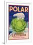 Polar Lettuce Label - Salinas, CA-Lantern Press-Framed Art Print