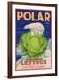 Polar Lettuce Label - Salinas, CA-Lantern Press-Framed Art Print