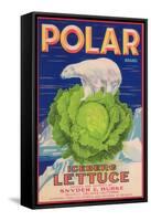 Polar Lettuce Label - Salinas, CA-Lantern Press-Framed Stretched Canvas