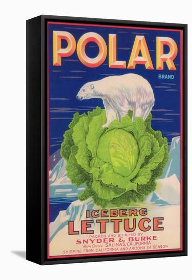 Polar Lettuce Label - Salinas, CA-Lantern Press-Framed Stretched Canvas