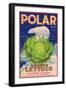 Polar Lettuce Label - Salinas, CA-Lantern Press-Framed Art Print