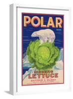 Polar Lettuce Label - Salinas, CA-Lantern Press-Framed Art Print