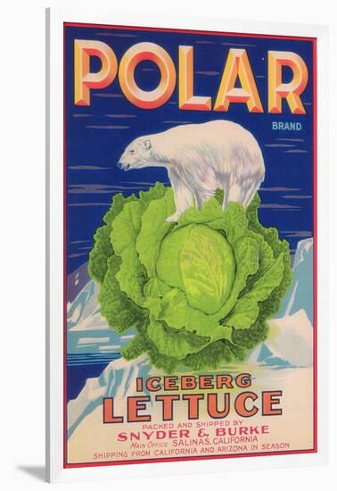 Polar Lettuce Label - Salinas, CA-Lantern Press-Framed Art Print