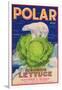 Polar Lettuce Label - Salinas, CA-Lantern Press-Framed Art Print