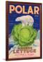 Polar Lettuce Label - Salinas, CA-Lantern Press-Framed Art Print